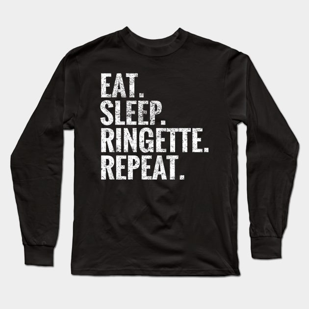 Eat Sleep Ringette Repeat Long Sleeve T-Shirt by TeeLogic
